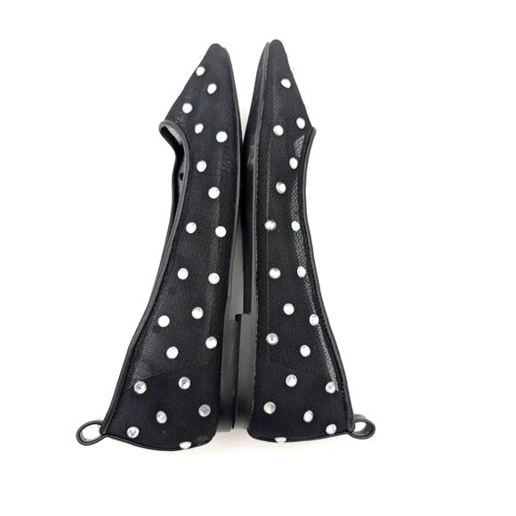 Open Edit Lennox Rhinestone Modern Mesh Flat Women's Black Size US7M EU38 - Picture 8 of 12